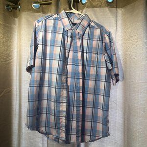 Large Blue and pink Button up